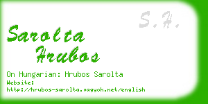 sarolta hrubos business card